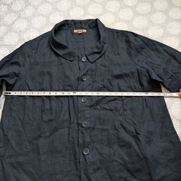 Flax Women`s 100% Linen Button Front Jacket Shirt Size 1G 18-20 XL - Picture 12 of 14